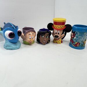 Vintage Disney Applause Assorted Collectible Plastic Cups Mugs lot of 5